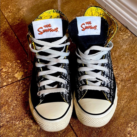 Other - CONVERSE - BART SIMPSON CHALKBOARD HI TOPS. Mens Size 6 Womens Size 8.